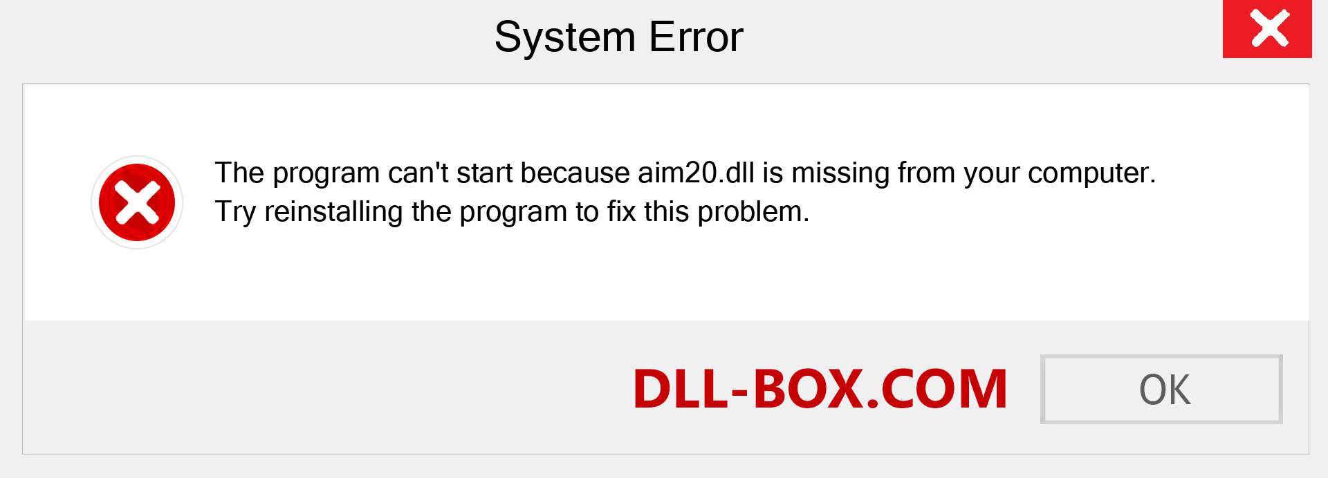  aim20.dll file is missing?. Download for Windows 7, 8, 10 - Fix  aim20 dll Missing Error on Windows, photos, images